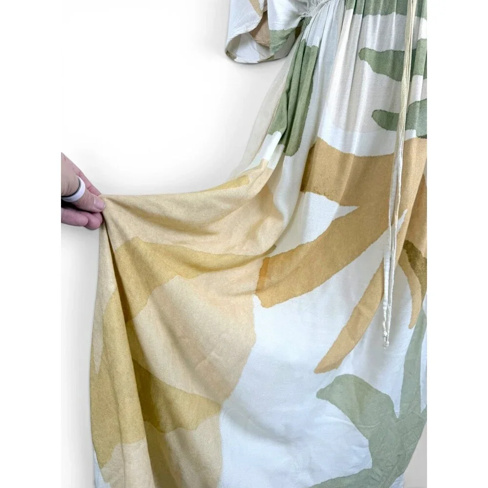 world market mira kaftan earth tone boho naturecore coastal women's dress s/m - Picture 8 of 14
